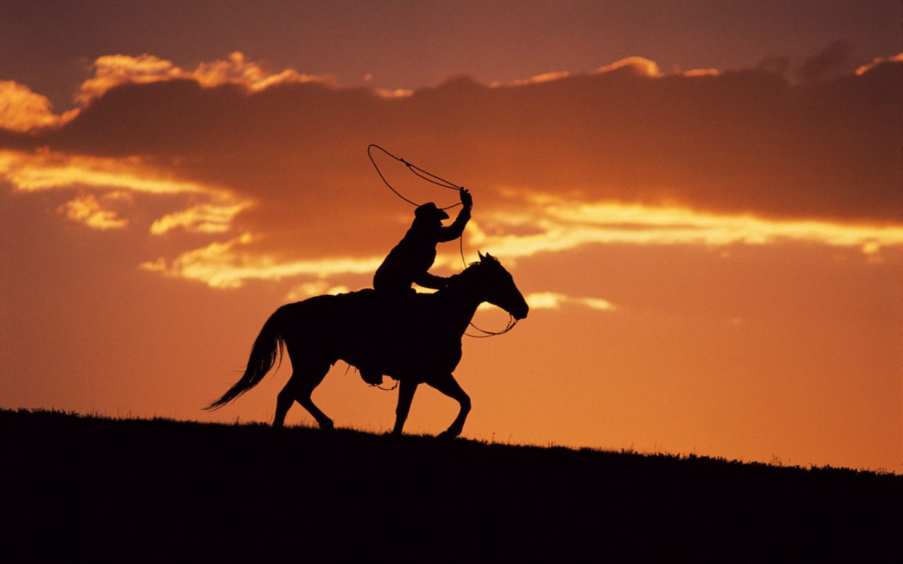 Western Cowboy At Sunset Evening Fhd Wallpaper